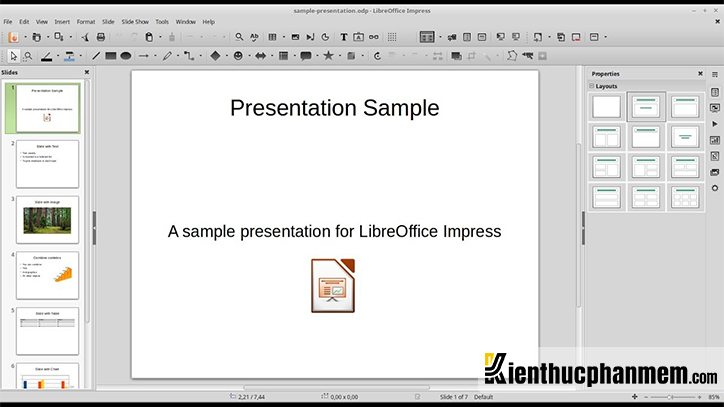 Impress là ứng dụng trình chiếu trực thuộc LibreOffice - cỗ ứng dụng văn chống miễn phí