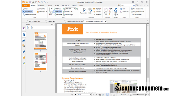 Foxit Reader là phần mềm đọc file PDF với nhiều tính năng nổi bật