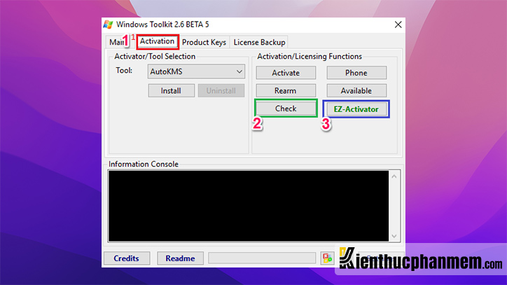 Tại cửa sổ Office 2010 Toolkit, click vào nút EZ-Activator để kích hoạt nhanh bộ Office