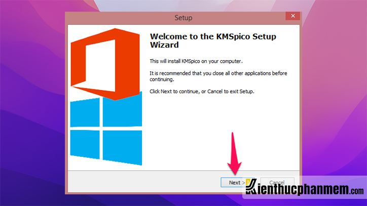 Chạy file setup để tiến hành cài đặt KMSpico trên máy tính