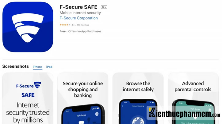 F-Secure SAFE là ứng dụng quét virus iPhone và tăng cường bảo vệ duyệt web tối ưu