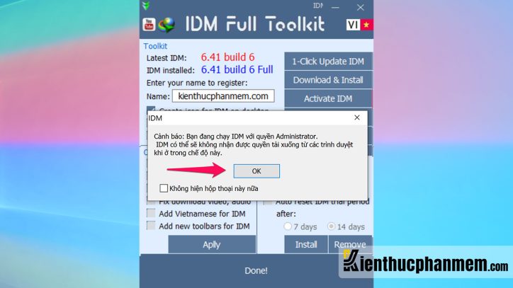 Hướng dẫn sử dụng IDM full Toolkit 4.7