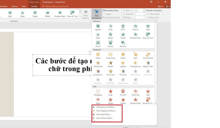 Hướng dẫn cách tạo hiệu ứng chạy chữ trong PowerPoint 2013