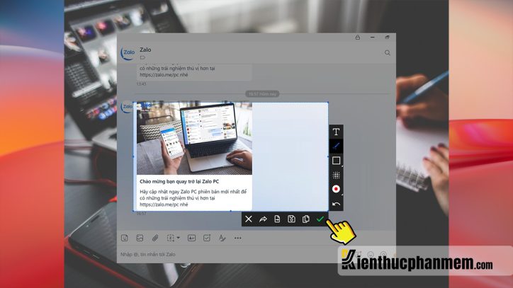 Cách chụp màn hình laptop Windows 7 bằng Zalo PC