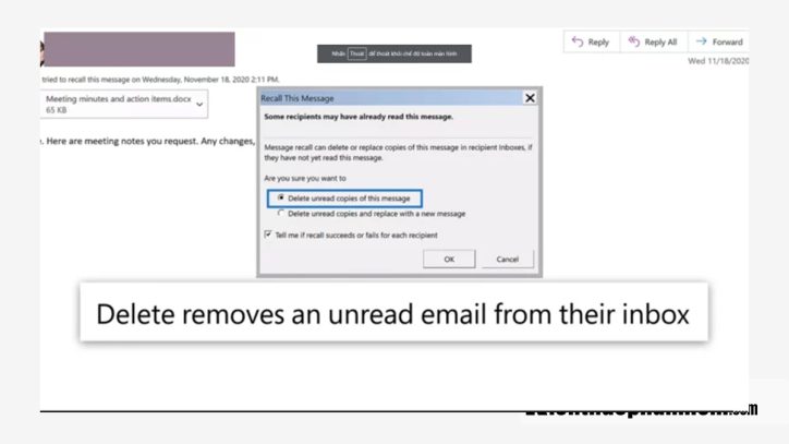 Cách thu hồi email đã gửi trong Outlook đơn giản nhất