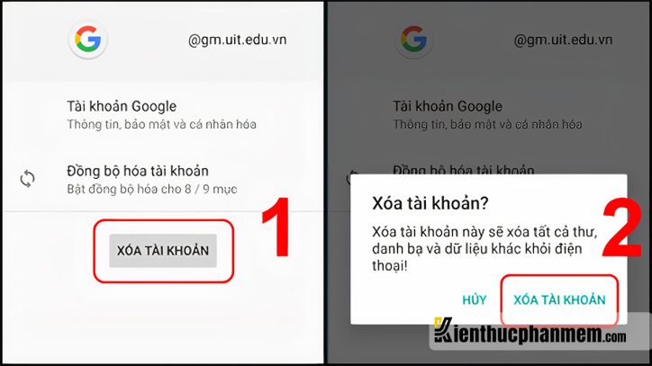 Cách xoá thông tin tài khoản Google bên trên Android