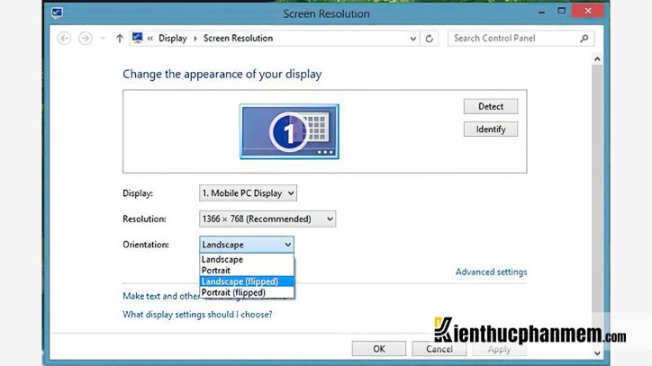 Cách xoay màn hình máy tính trên Windows 8/ 8.1