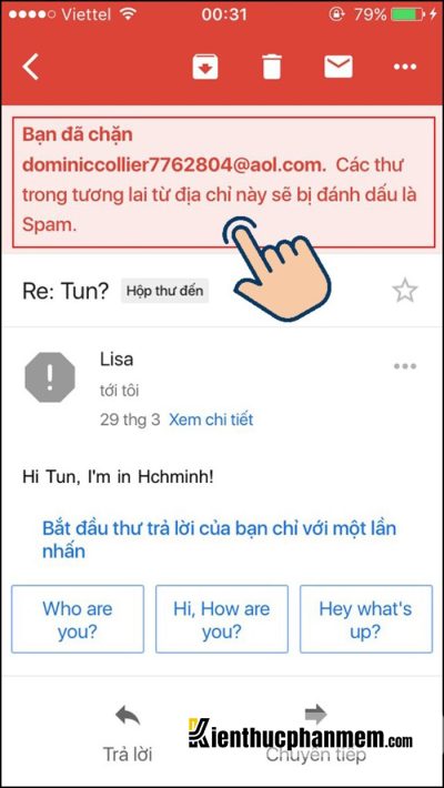 Cách chặn spam trên Gmail trên điện thoại