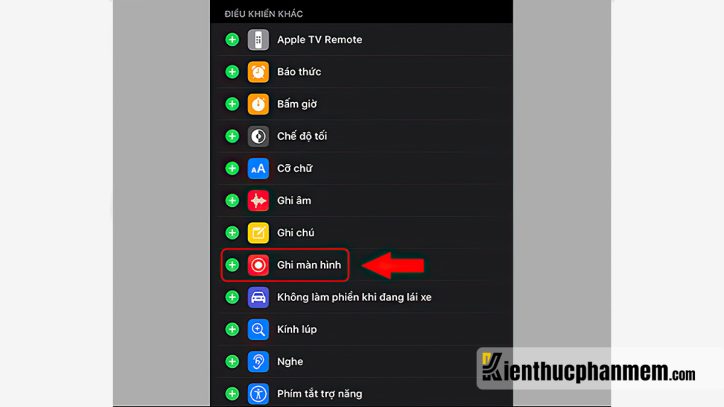 Cách thêm nút Ghi màn hình trên các phiên bản iOS, iPadOS cũ hơn