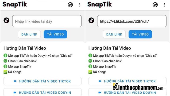 Tải video Tik Tok không logo trên điện thoại với AppSnapTik