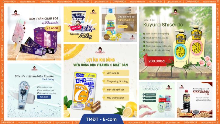 Các ngành hàng Upcontent đã triển khai chăm sóc fanpage