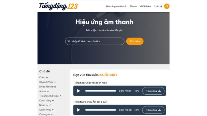 Hướng dẫn tìm tiếng động ưng ý tải về máy