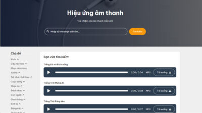 Tiếngđộng123 sở hữu hàng trăm nghìn tiếng động, âm thanh thú vị